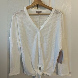 NWT White Waffle Knit Top